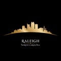 Raleigh North Carolina city silhouette black background