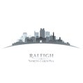 Raleigh North Carolina city silhouette white background