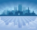 Raleigh North Carolina city skyline vector silhouette