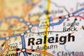 Raleigh, North Carolina on map Royalty Free Stock Photo