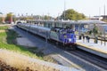 Raleigh, North Carolina, USA - November 23, 2018: Piedmont train service between Raleigh and Charlotte, NC. Operated by Amtrak.