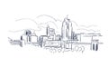 Raleigh North Karolina usa America vector sketch city illustration line art