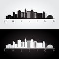 Raleigh USA skyline and landmarks silhouette