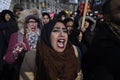 Rally against Donald Trump`s Muslim ban in Toronto. Royalty Free Stock Photo