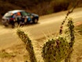 Rally car in desert