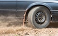 Rally Car speed in dirt road Royalty Free Stock Photo