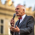 During the rally of the presidential candidate of Poland - Janusz Korwin-Mikke Royalty Free Stock Photo