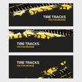 Rally race grunge tire dirt car background banner. Offroad wheel truck vehicle vector illustration