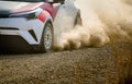 Rally racing car on dirt road Royalty Free Stock Photo