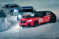 Rally racing on ice and snow during the Andros Trophy in Super Besse