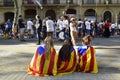 rally in support for the independence of Catalonia in Barcelona, Spain Royalty Free Stock Photo