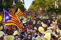 rally in support for the independence of Catalonia in Barcelona, Spain Royalty Free Stock Photo