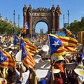 rally in support for the independence of Catalonia in Barcelona, Spain