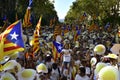 rally in support for the independence of Catalonia in Barcelona, Spain Royalty Free Stock Photo