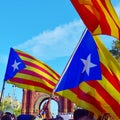 rally in support for the independence of Catalonia in Barcelona, Spain Royalty Free Stock Photo