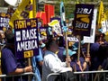 Rally to Demand NYS Senate pass $15 Minimum Wage Royalty Free Stock Photo