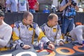 Rally WM in Sankt Wendel in the Saarland, Germany. At the first day the drivers present themselves to audience  with autographs Royalty Free Stock Photo