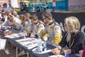 Rally WM in Sankt Wendel in the Saarland, Germany. At the first day the drivers present themselves to audience  with autographs Royalty Free Stock Photo