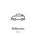 Rallycross outline vector icon. Thin line black rallycross icon, flat vector simple element illustration from editable sport