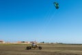 Ralph Hirner riding a kitebuggy