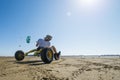 Ralph Hirner riding a kitebuggy