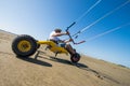 Ralph Hirner riding a kitebuggy