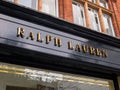 Ralph Lauren store sign, Sloane Square, London, UK. Royalty Free Stock Photo