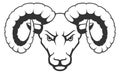 Ram head black logo. Power animal tattoo