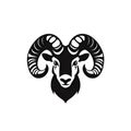 Ram Head Icon, Sheep Logo, Mutton Template, Bighorn Pictogram, Minimal Lamb Symbol