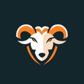 ram head logo vector icon illustration design template in black and orange colors Generative AI Royalty Free Stock Photo