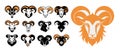Ram head mascot collection .Ram head mascot collection, ram icon set. Royalty Free Stock Photo