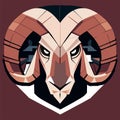 Ram head mascot esport logo design. Vector illustration of ram head mascot. Generative AI Royalty Free Stock Photo