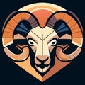 Ram head mascot vector illustration. Design for t-shirt and other uses. Generative AI Royalty Free Stock Photo