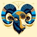Ram head vector illustration for t-shirt design and other uses. Generative AI Royalty Free Stock Photo