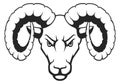 Ram head. Wild sheep animal black icon Royalty Free Stock Photo