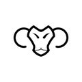 Ram horn logo vector illustration isolated on white background Royalty Free Stock Photo