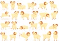 Ram icons set cartoon vector. Goat mascot Royalty Free Stock Photo