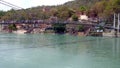 Ram jhula over Ganga river in Rishikesh Royalty Free Stock Photo