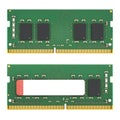 RAM for laptop SO-DIMM DDR4, on a white background in isolation, view from two sides