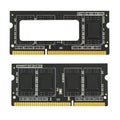 RAM for laptop SO-DIMM DDR3, on white background, view from both sides