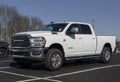 Ram 2500 Laramie Crew 4X4 display at a Stellantis dealership. Ram offers the 2500 in Regular or Mega Cab models. MY:2024