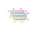 Ram line icon. Computer random-access memory component sign. Vector Royalty Free Stock Photo