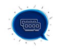 Ram line icon. Computer random-access memory component sign. Vector Royalty Free Stock Photo