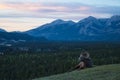 Ram on hill at sunset Royalty Free Stock Photo