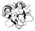 Ram mascot breaking through wall Royalty Free Stock Photo