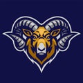 Ram mascot head with big horn Royalty Free Stock Photo