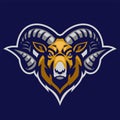 Ram mascot head with big horn Royalty Free Stock Photo