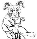 Ram mascot punching Royalty Free Stock Photo