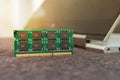 RAM Memory cards for notebook. Royalty Free Stock Photo