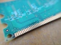 RAM memory circuit board of computer macro close-up